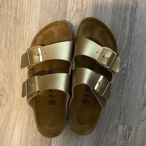 Gold Birkenstock Arizona 38